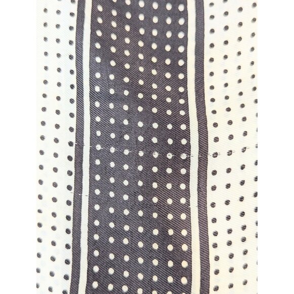 Vintage 1950s Italian Silky 26" Square Brown Polka Dot Scarf Retro MCM Scarf - Picture 4 of 8